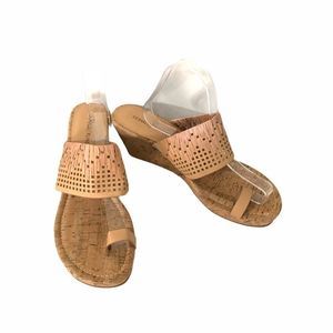 DONALD PLINER cork wedge slide sandal NWOT